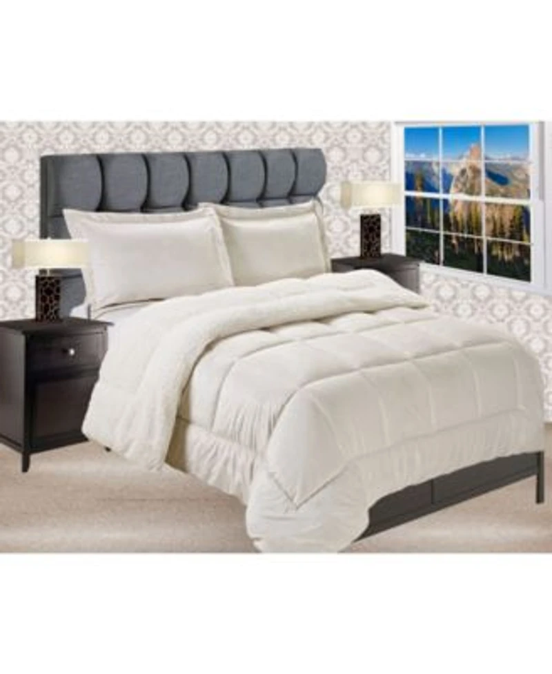 Elegant Comfort Micromink Sherpa Reversible Down Alternative Microsuede Comforter Sets