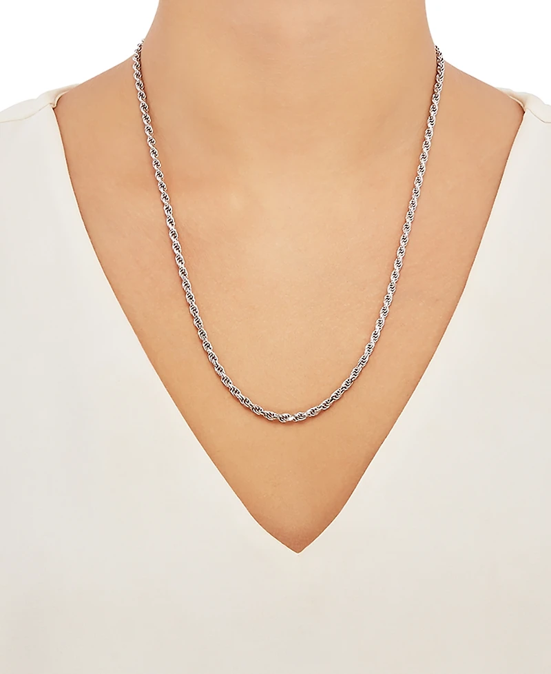 Rope Link 22" Chain Necklace in Sterling Silver