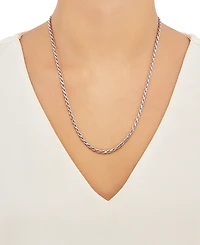 Rope Link 22" Chain Necklace in Sterling Silver