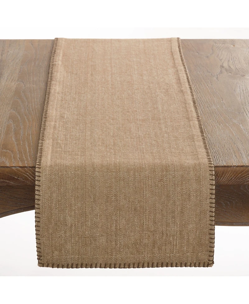 Saro Lifestyle Celena Collection Whip Stitched Design Cotton Table Runner