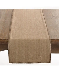 Saro Lifestyle Celena Collection Whip Stitched Design Cotton Table Runner