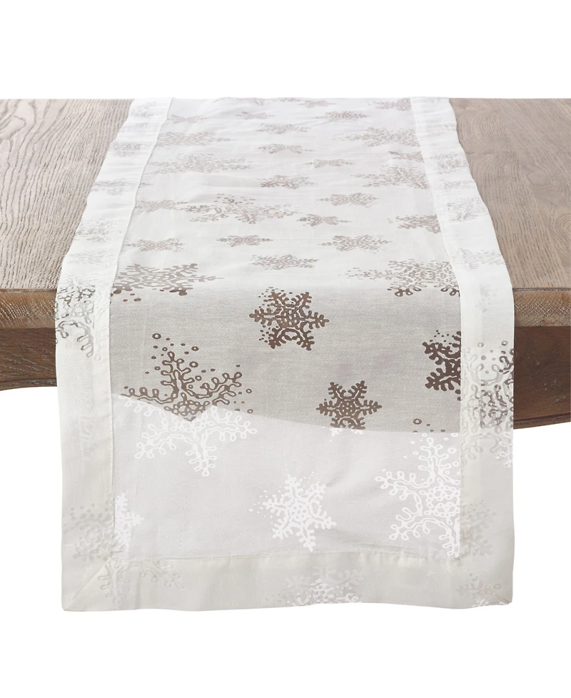 Saro Lifestyle Table Runner with Burnout Snowflake Design
