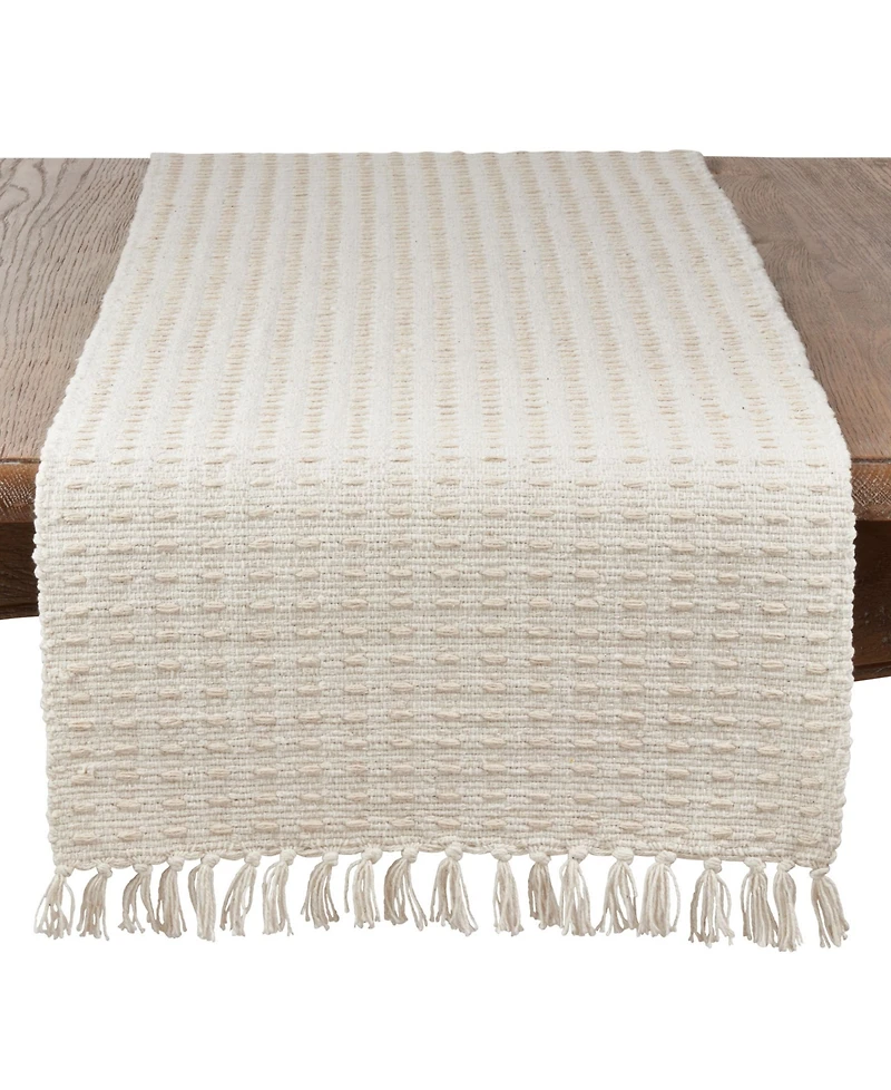 Saro Lifestyle Dashed Woven Long Table Runner