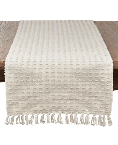 Saro Lifestyle Dashed Woven Long Table Runner