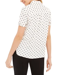 Anne Klein Cap-Sleeve Button-Up Blouse