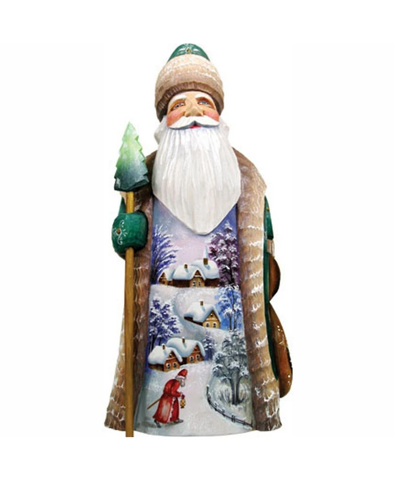 G.DeBrekht Woodcarved First Light Santa Figurine