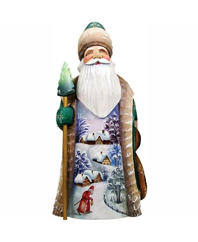 G.DeBrekht Woodcarved First Light Santa Figurine