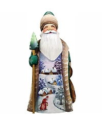 G.DeBrekht Woodcarved First Light Santa Figurine