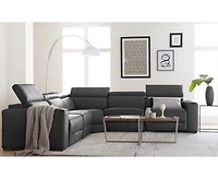 Nevio Leather Power Reclining Sectional Sofa With Articulating Headrests Collection Created For Macys