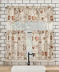 Bristol Coffee Shop Semi Sheer Rod Pocket Kitchen Curtain Valance Tiers Set