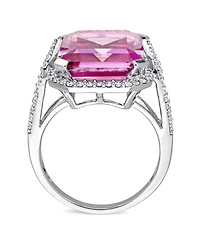 Pink Topaz (14 1/2 ct. t.w.) and Diamond (1/2 Ring 14k White Gold