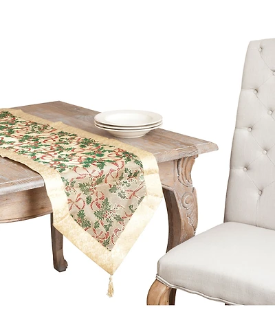 Saro Lifestyle Printed Christmas Table Runner