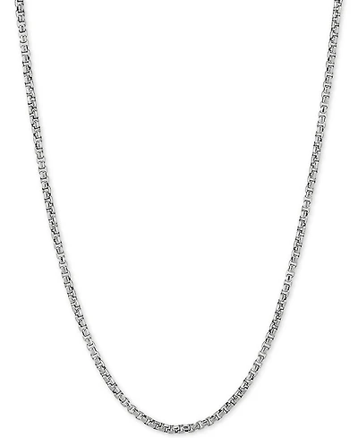 Rounded Box Link 20" Chain Necklace in Sterling Silver or 18k Gold-Plated Over Sterling Silver