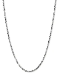 Rounded Box Link 20" Chain Necklace in Sterling Silver or 18k Gold-Plated Over Sterling Silver