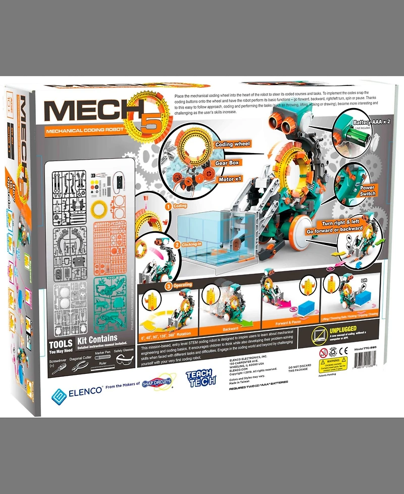 Teach Tech Mech-5 Programmable Mechanical Robot Coding Kit Stem Educational Toys