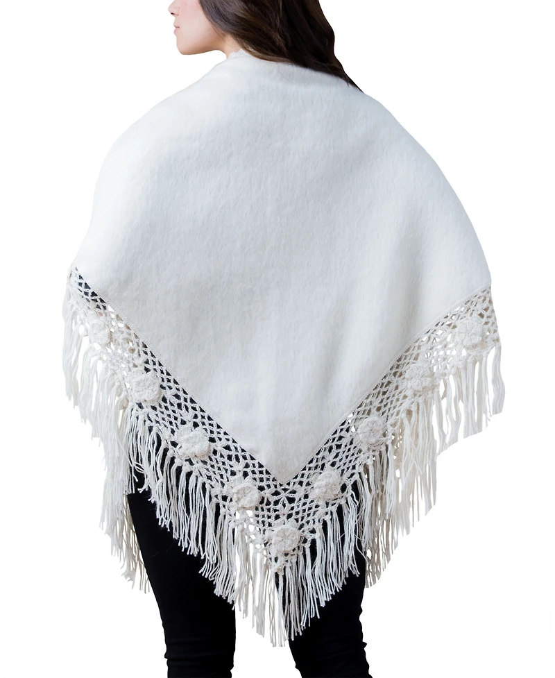 Simply Natural Women's Alpaca Triangle Shawl with Fringe