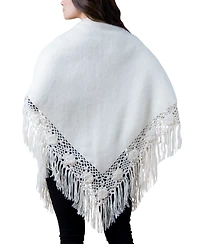 Simply Natural Women's Alpaca Triangle Shawl with Fringe