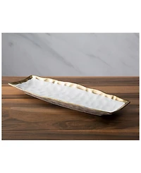 Classic Touch Porcelain Oblong Tray with Rim