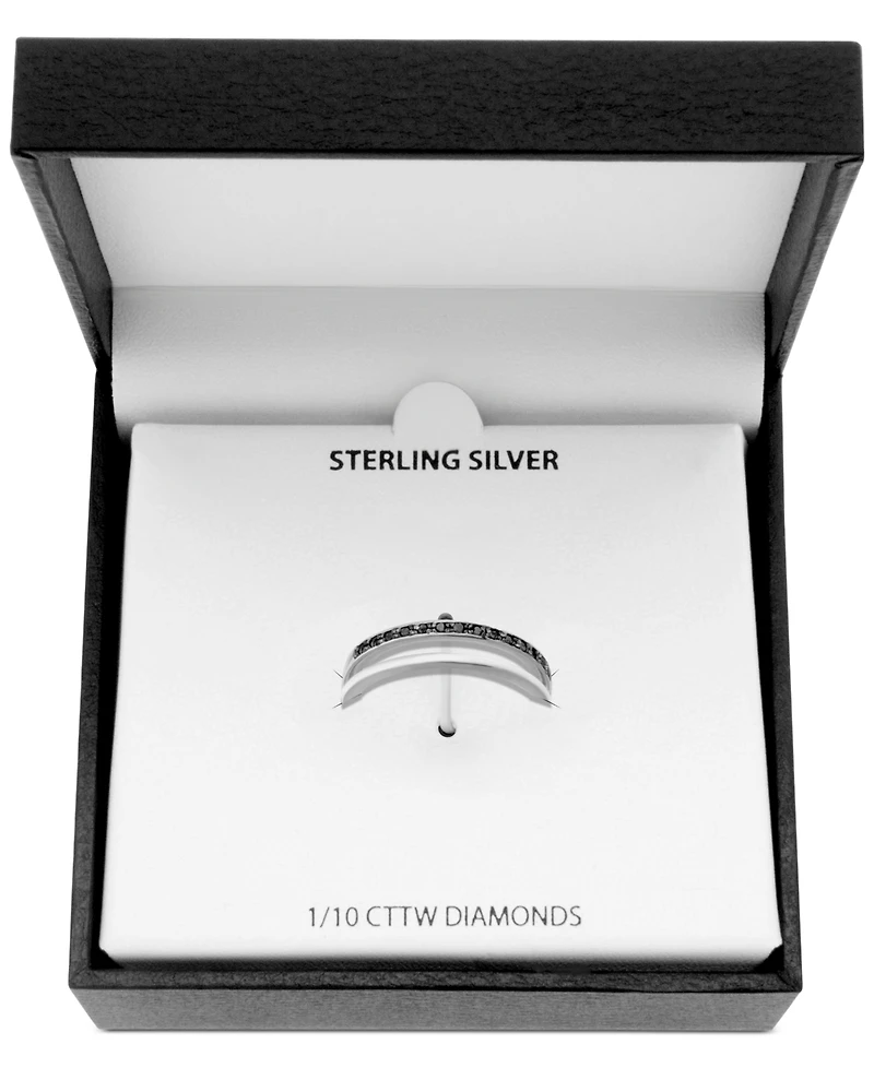 Diamond Split Shank Band (1/10 ct. t.w.) Sterling Silver