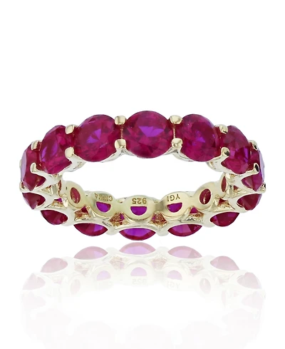 Cubic Zirconia Eternity Band 14k Yellow Gold Plated Sterling Silver