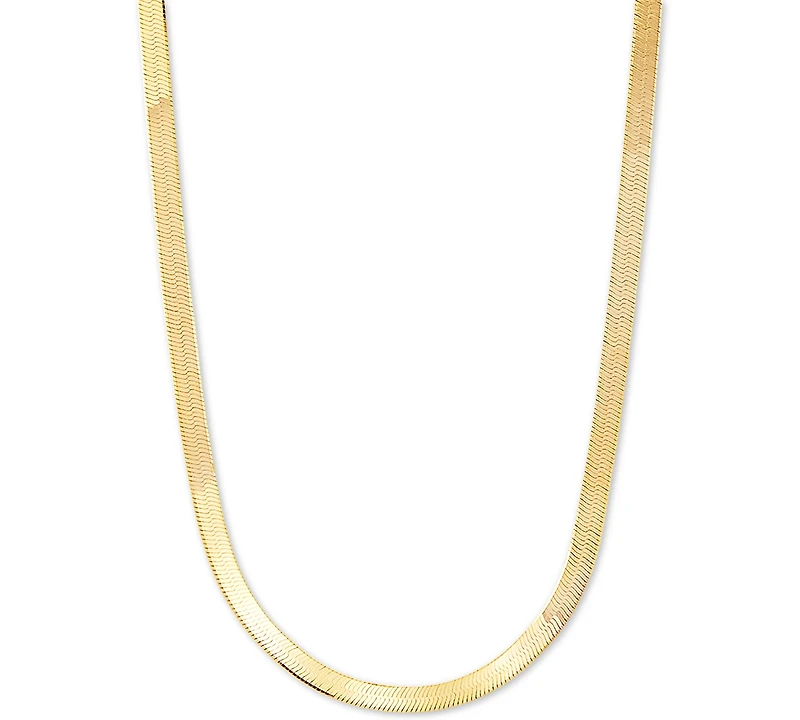 Herringbone Link 20" Chain Necklace (4.5mm) in 18k Gold-Plated Sterling Silver