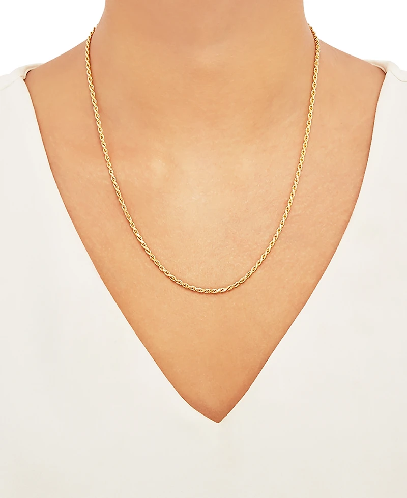Rope 20" Chain Necklace in 18k Gold-Plated Sterling Silver