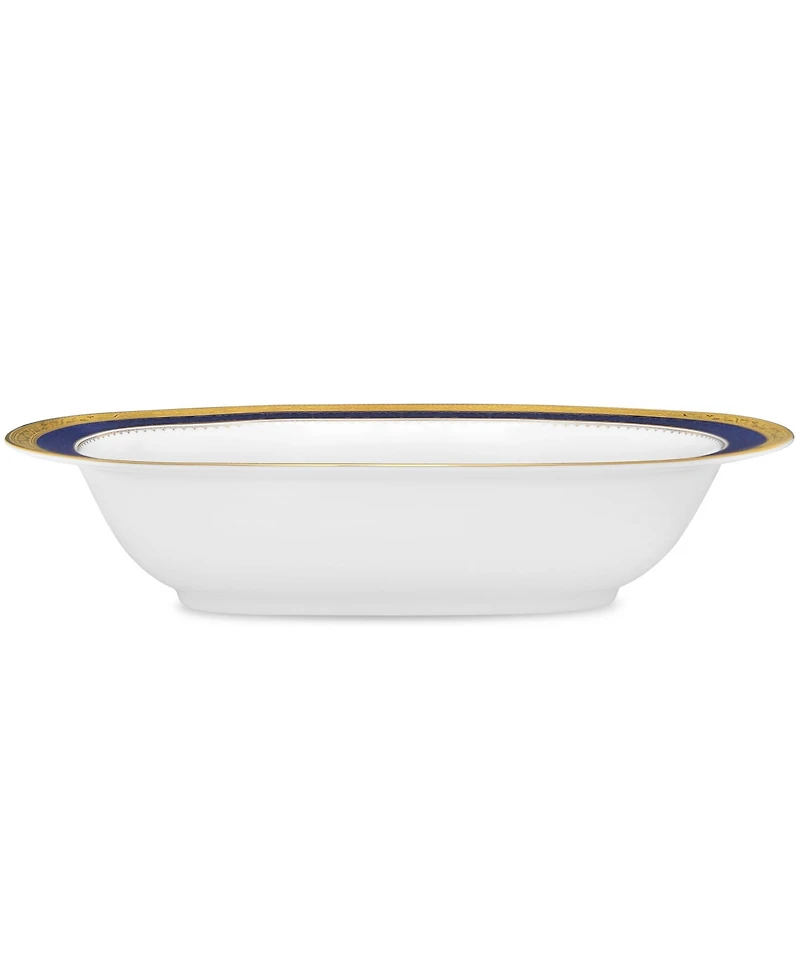 Noritake Odessa Cobalt Gold Oval Vegetable Bowl, 24 Oz.