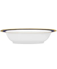 Noritake Odessa Cobalt Gold Oval Vegetable Bowl, 24 Oz.