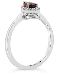 Garnet (3/8 ct. t.w.) and Diamond Accent Ring Sterling Silver