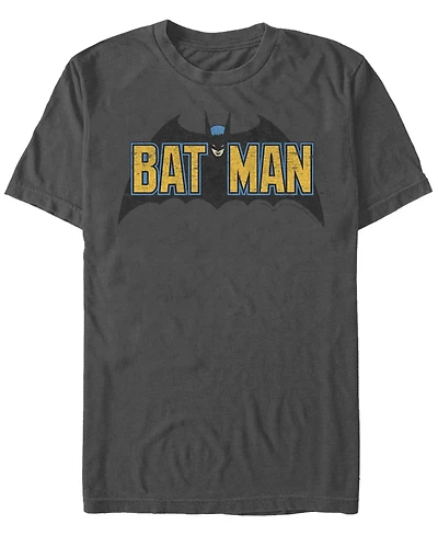 Fifth Sun Dc Men's Batman Classic Text Bat Logo Short Sleeve T-Shirt