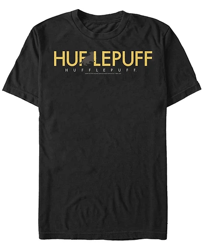 Fifth Sun Harry Potter Men's Hufflepuff Text Logo Short Sleeve T-Shirt