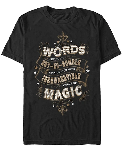 Fifth Sun Harry Potter Men's Dumbledore Words Are Magic Quote Short Sleeve T-Shirt