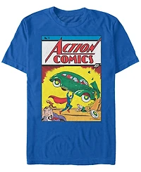 Fifth Sun Dc Men's Superman Action Comics Number One Cover Short Sleeve T-Shirt