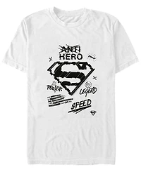 Fifth Sun Dc Men's Superman Marker Sketch Short Sleeve T-Shirt