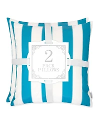 Homey Cozy Olivia Stripe Indoor/Outdoor 2-Pack Decorative Pillows, 20" x