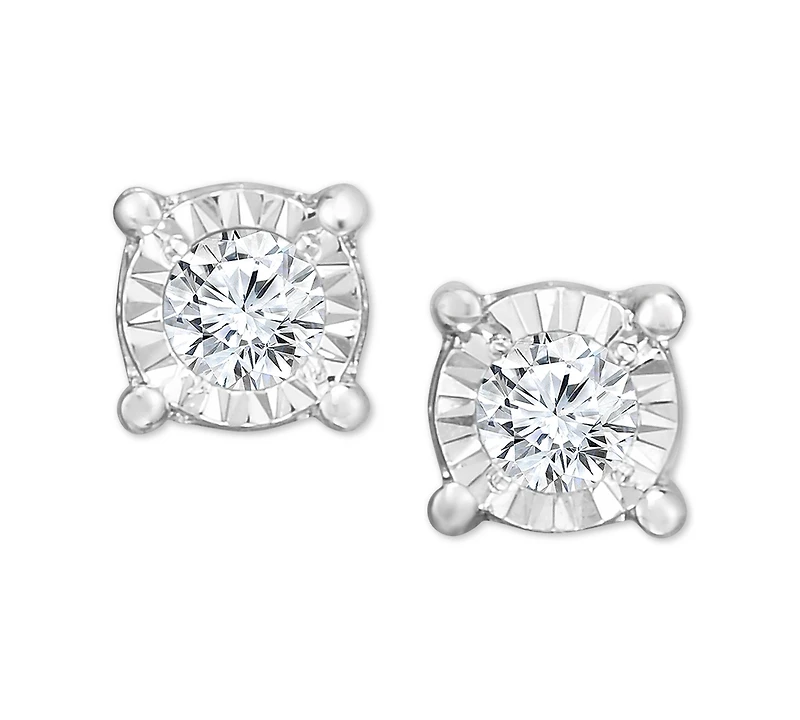 TruMiracle Diamond Stud Earrings (3/8 ct. t.w.) 14k White, Yellow, or Rose Gold
