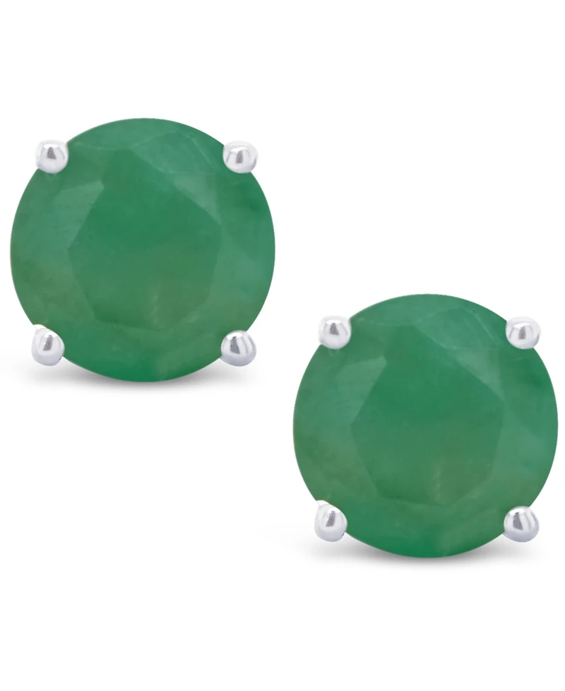 Emerald (1 ct. t.w.) Stud Earrings 14K White Gold or Yellow