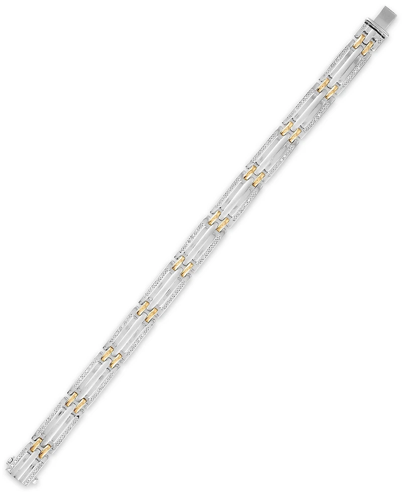 Men's 1/5 Carat Diamond 8 1/2" Bracelet in 10k gold and Sterling Silver
