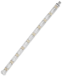 Men's 1/5 Carat Diamond 8 1/2" Bracelet in 10k gold and Sterling Silver