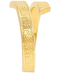 Italian Gold Greek Key Bypass Statement Ring 10k