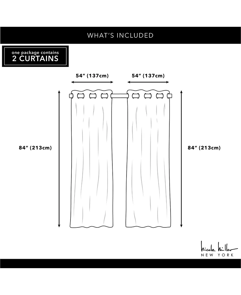 Nicole Miller Canvas Indoor/Outdoor Grommet Top 54" X 84" Curtain Panel Pair