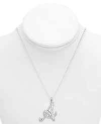 Diamond A Initial 18" Pendant Necklace (1/10 ct. t.w.) in Sterling Silver