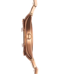 Tissot Women's Swiss Pr 100 Sport Chic T-Classic Diamond (1/20 ct. t.w.) Rose Gold-Tone Stainless Steel Bracelet Watch 36mm