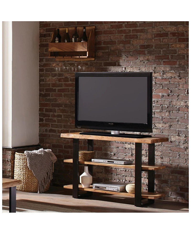 Alaterre Furniture Alpine Natural Live Edge Wood Media Console Table