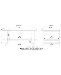 Alaterre Furniture Alpine Natural Live Edge Wood Coffee Table
