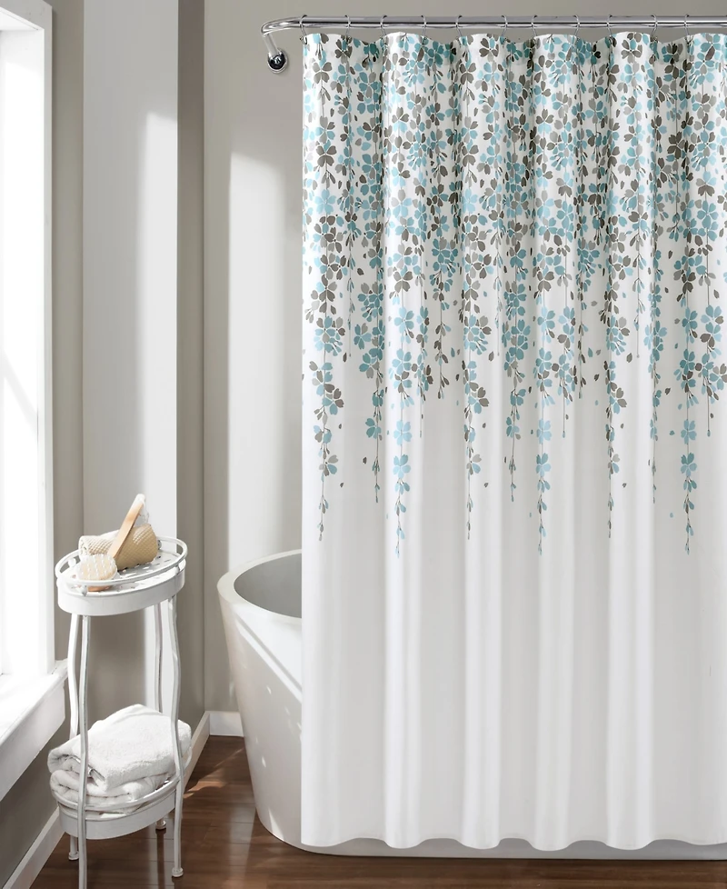 Lush Decor Weeping Flower Shower Curtain, 72" x