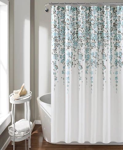 Lush Decor Weeping Flower Shower Curtain, 72" x