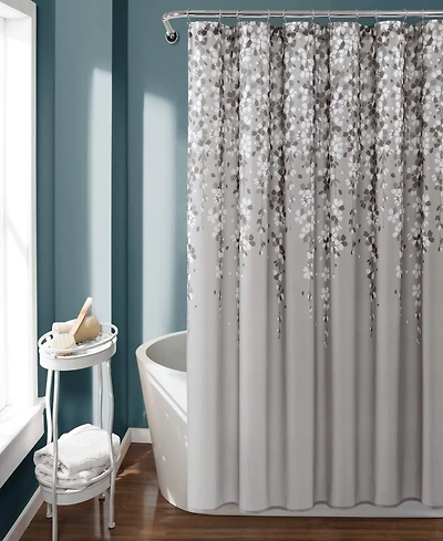Lush Decor Weeping Flower Shower Curtain, 72" x