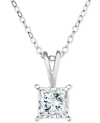 TruMiracle Diamond Princess 18" Pendant Necklace (1/2 ct. t.w.) 14k White, Yellow, or Rose Gold