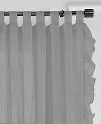 Elrene Home Fashions Bella Tab-Top Ruffle Sheer Window Curtain